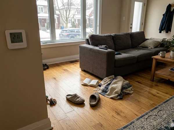 Finished floor over a completed radiant zone with no visible radiators
